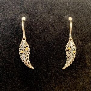 Sterling Silver and 18k Gold Leaf Earrings Artisan-Made | Samuel B. | Great gift